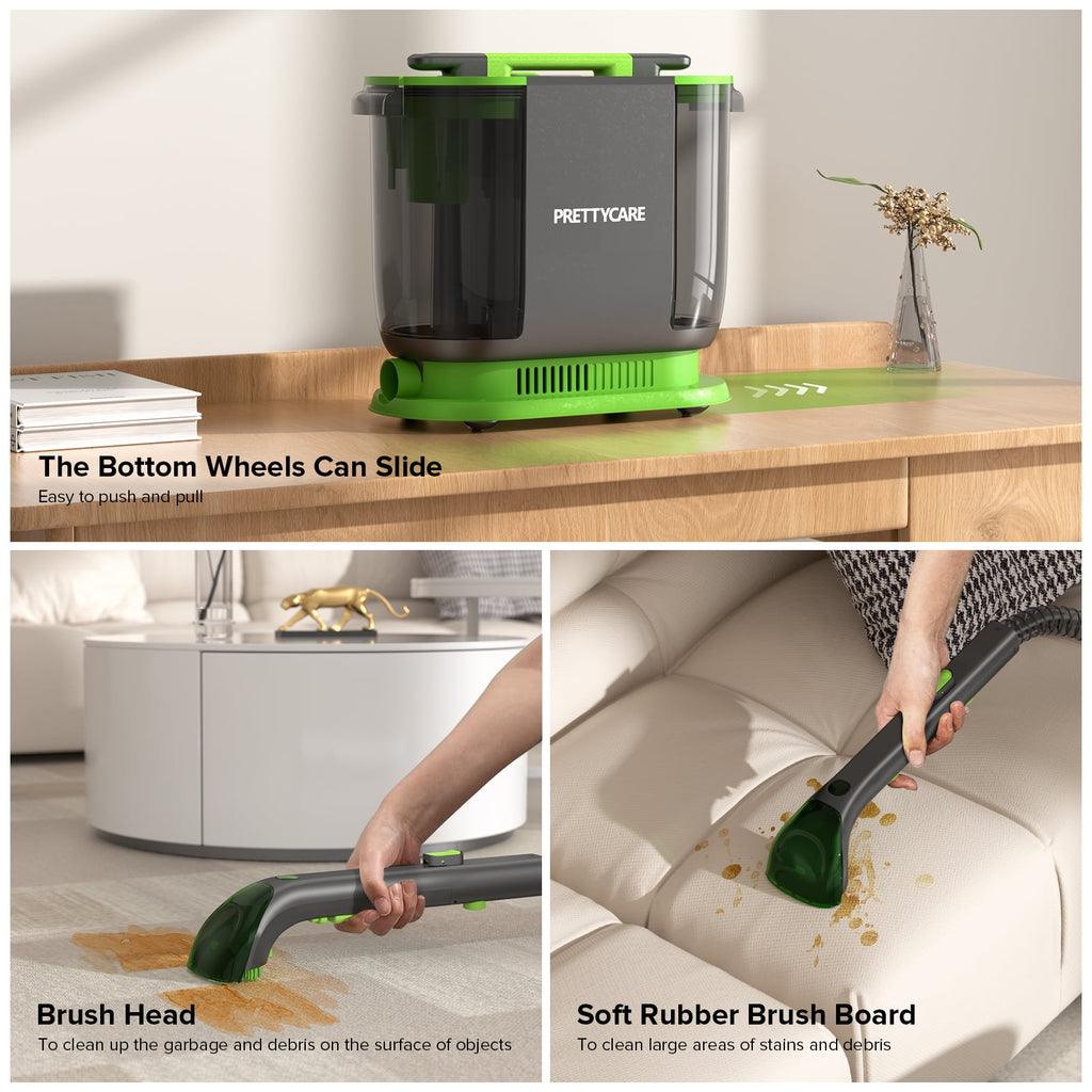PrettyCare Portable Carpet Shampooer,Upholstery Cleaner,14Kpa Strong Suction Carpet Cleaner Machine,500W Powerful Motor