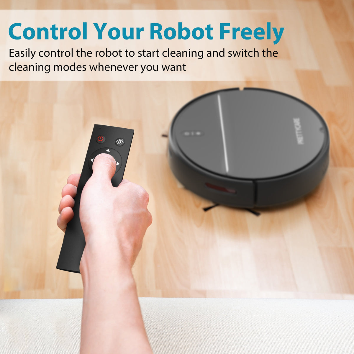 PrettyCare Robot Vacuum Cleaner with 2800Pa,Featured Carpet Boost,Tangle-Free,Ultra Slim,Self-Charging C1