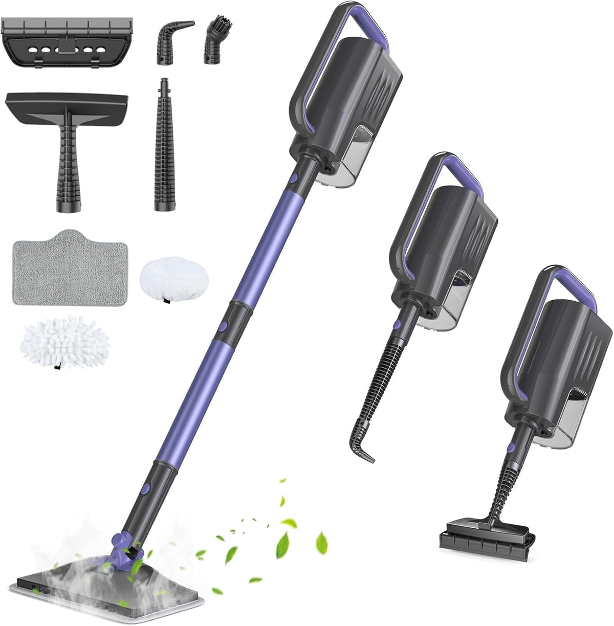 PrettyCare Steam Mop with Detachable Steam Cleaner，Handheld Steam Cleaner for Floor Cleaning