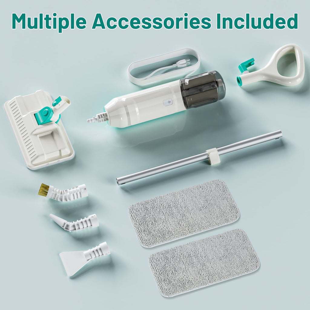 PrettyCare Steam Mop, 10 in 1 Floor Cleaning, Detachable Steam Mop for Tile and Hardwood, Handheld Domestic Steam Cleaner