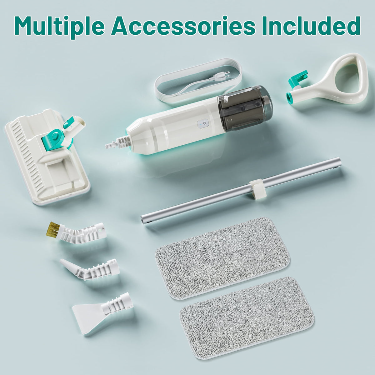 PrettyCare Steam Mop, 10 in 1 Floor Cleaning, Detachable Steam Mop for Tile and Hardwood, Handheld Domestic Steam Cleaner